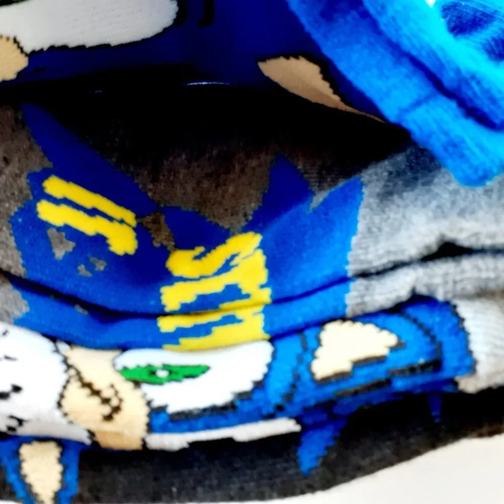 Sonic The Hedgehog Boys Socks No Show 4 Pairs Size 4-10 New